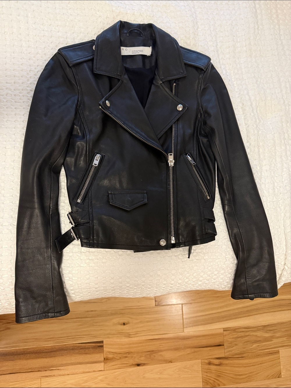IRO Leather Moto Jacket - Black - Size 34/XS